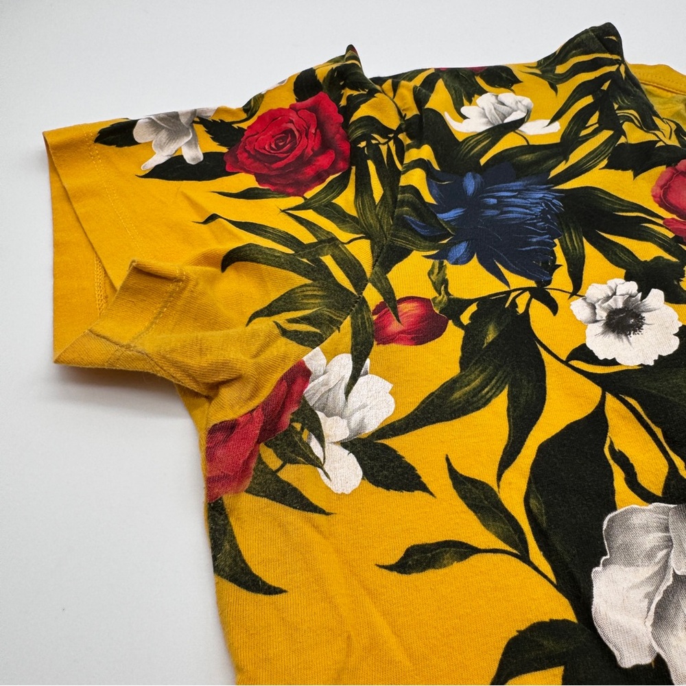 ZARA Men’s Floral Rose Yellow T-Shirt - Picture 12 of 12